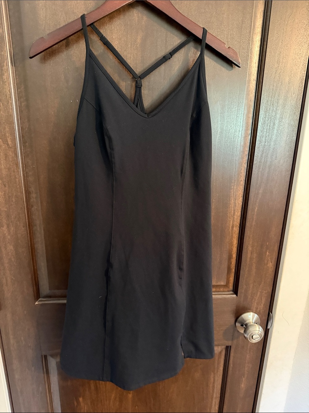 Black Athletic Dress with V-Back Straps
